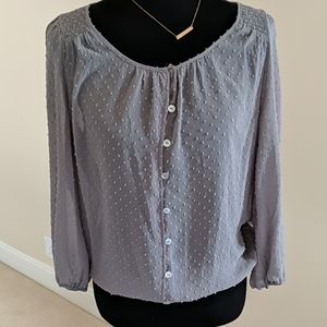 Grey textured blouse